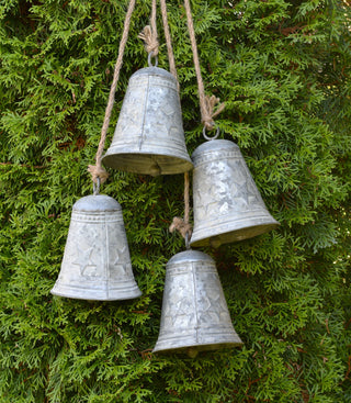 Rustic cluster of four large bells