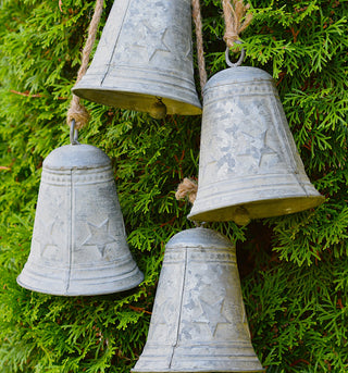 Rustic cluster of four large bells
