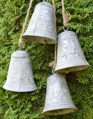 Rustic cluster of four large bells