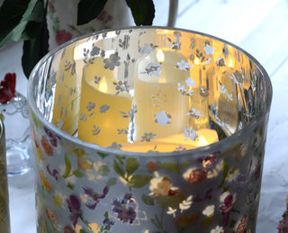 Blush Butterfly Garden Glass Candle Holder