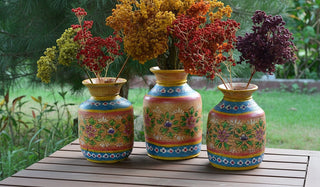 Hand-Painted Honey-Gold  Decorative Pot | Original Decorative Vessel