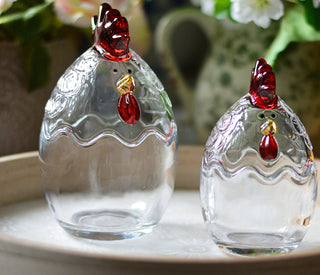 Countryside Glass Cockerel Jars