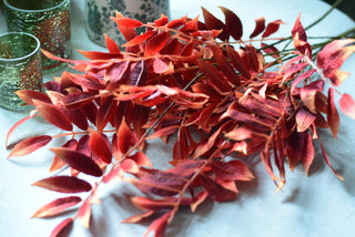 Faux Autumn Rowan Leaf Branch – 81 cm