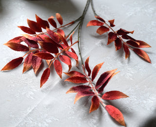 Faux Autumn Rowan Leaf Branch – 81 cm