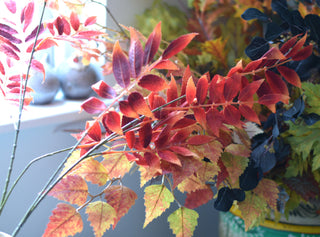 Faux Autumn Rowan Leaf Branch – 81 cm