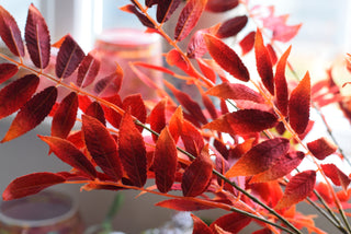 Faux Autumn Rowan Leaf Branch – 81 cm
