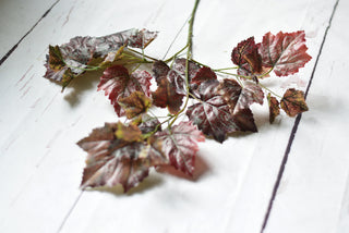 Burgundy Faux Grape Leaf Stem