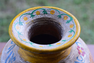 Hand-Painted Lilac and Honey Indian Decorative Pot