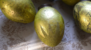 Antique Olive Metallic Glass Eggs