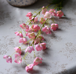 Tall Faux Campanula Stems in White & Pink