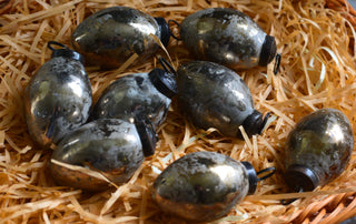 Smoked Silver Glass Decorative Eggs