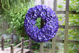 Faux Bluebell Head Wreath