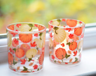 Autumn Candle Holders with Pumpkins & Mushrooms