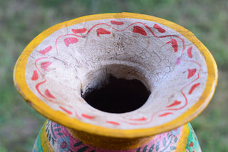 Hand-Painted Blush, Sage and Honey Indian Decorative Pot
