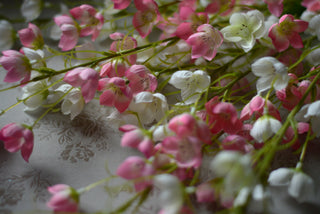 Tall Faux Campanula Stems in White & Pink