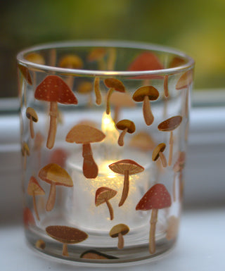 Autumn Candle Holders with Pumpkins & Mushrooms