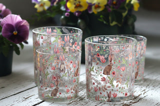 Hoppy Meadow Glass Candle Holders