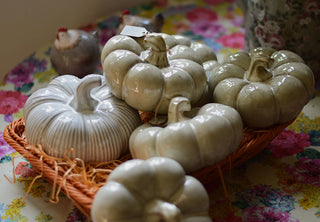 Ceramic glazed pumpkin ornament