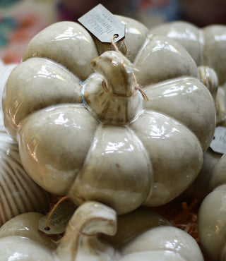 Ceramic glazed pumpkin ornament