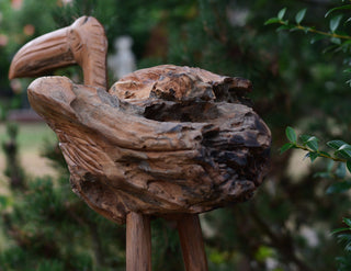 Root and Feather | Hand-Carved Bird Sculpture