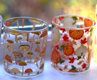 Autumn Candle Holders with Pumpkins & Mushrooms