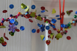 Colourful Metallic Floral Heart Wreath