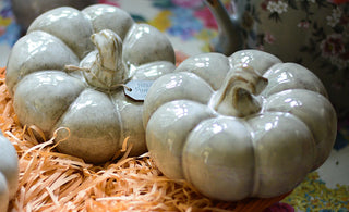 Ceramic glazed pumpkin ornament
