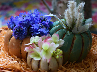 Three-in-one rustic pumpkin-shaped pot