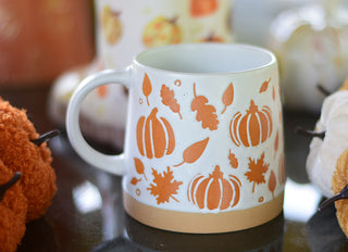 Pumpkins & Leaves Stoneware Mug