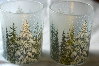Snowfall Forest Candle Holder
