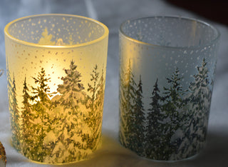 Snowfall Forest Candle Holder