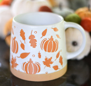 Pumpkins & Leaves Stoneware Mug