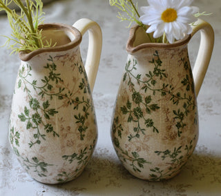 Vintage-style rounded pitcher vase