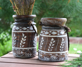 Himachal Decorative Wooden Vase