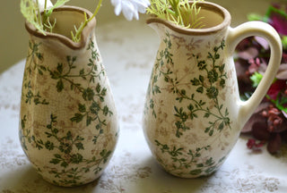 Vintage-style rounded pitcher vase