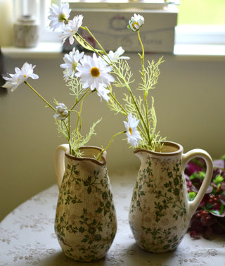 Vintage-style rounded pitcher vase