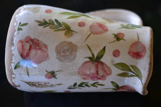 Vintage-style pitcher vase with roses