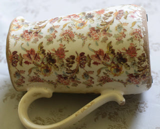 Brownish-toned flowers vintage pitcher vase