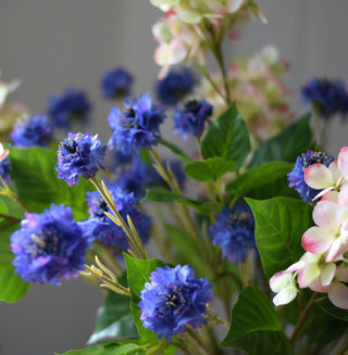 Artificial cornflower spray in blue color