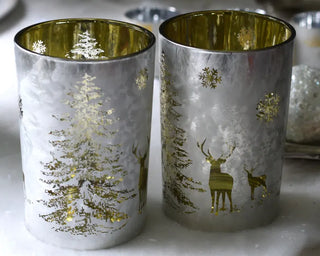 Silver Deer T-Light Candle Holders